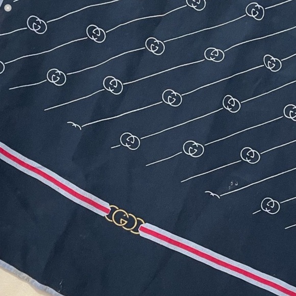 Authentic Gucci Wrap / Scarf  Navy Blue - Picture 1 of 6